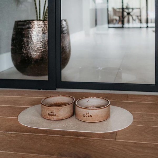 Napfunterlage wei aus veganem Leder